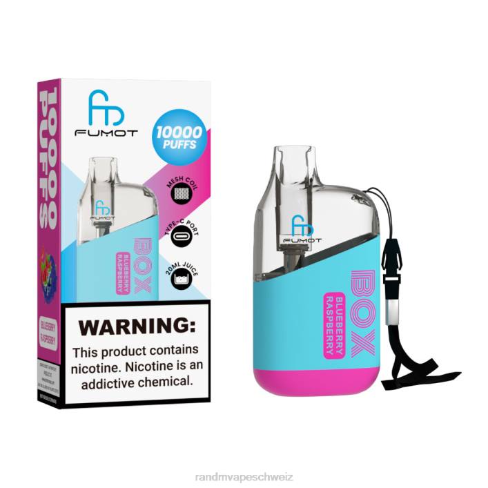 RandM Vape Rabattcode | Fumot Original RandM Tornado Box 00P295 10000 Airflow Control Vape-Gerät 1St Blaubeer-Himbeere